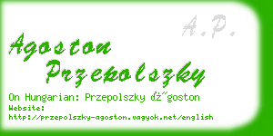 agoston przepolszky business card